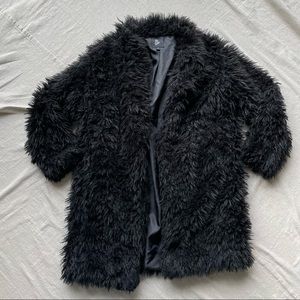 ART CLASS oversized black furry jacket